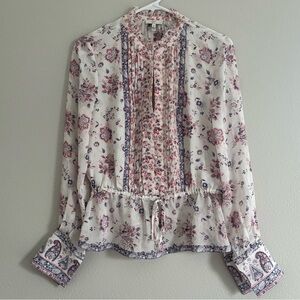 Joie Cream and Pink Floral Blouse